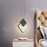 Minimalist Acrylic Hanging Ceiling Light: Oval Round Square Pendant Lighting In Black/White For