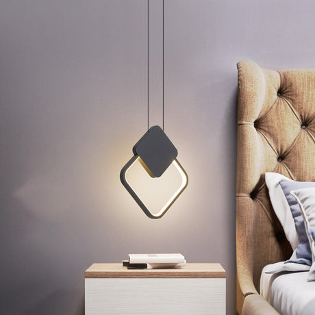 Minimalist Acrylic Hanging Ceiling Light: Oval Round Square Pendant Lighting In Black/White For
