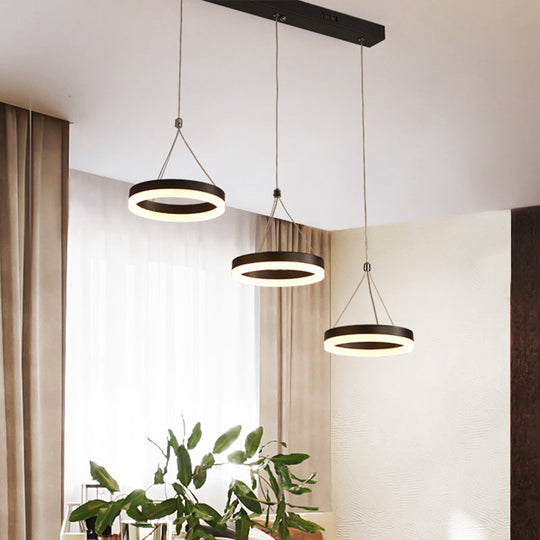 Modern Led Drop Pendant Light - Ring Shaped Gold/Coffee Warm/White