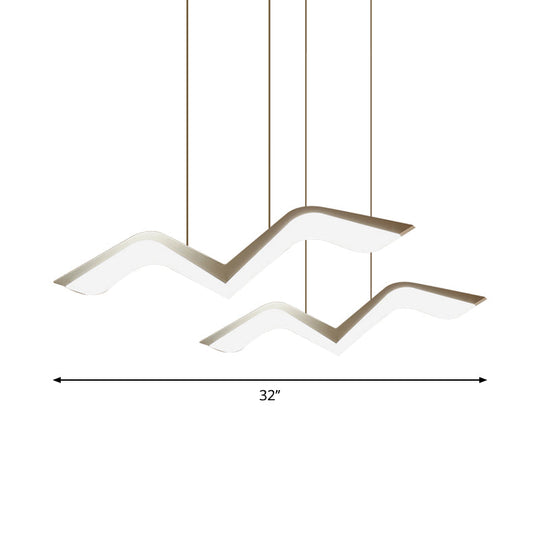 Modern Gull Shaped Hanging Light - Acrylic Led Pendant Warm/White 2/3/5 Heads