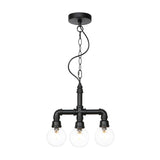 Vintage Style 3-Bulb Amber/Clear Glass Chandelier With Led Lighting For Dining Room Ceiling Clear /