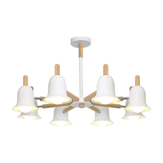 White Nordic Ceiling Pendant Wood Chandelier For Stylish Living Room Décor
