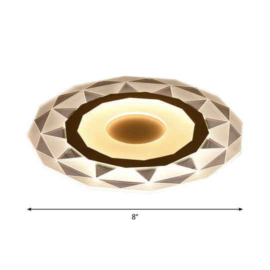 Minimalistic White Acrylic Led Wall Lamp For Bedroom - Diamond Twig Flower Design