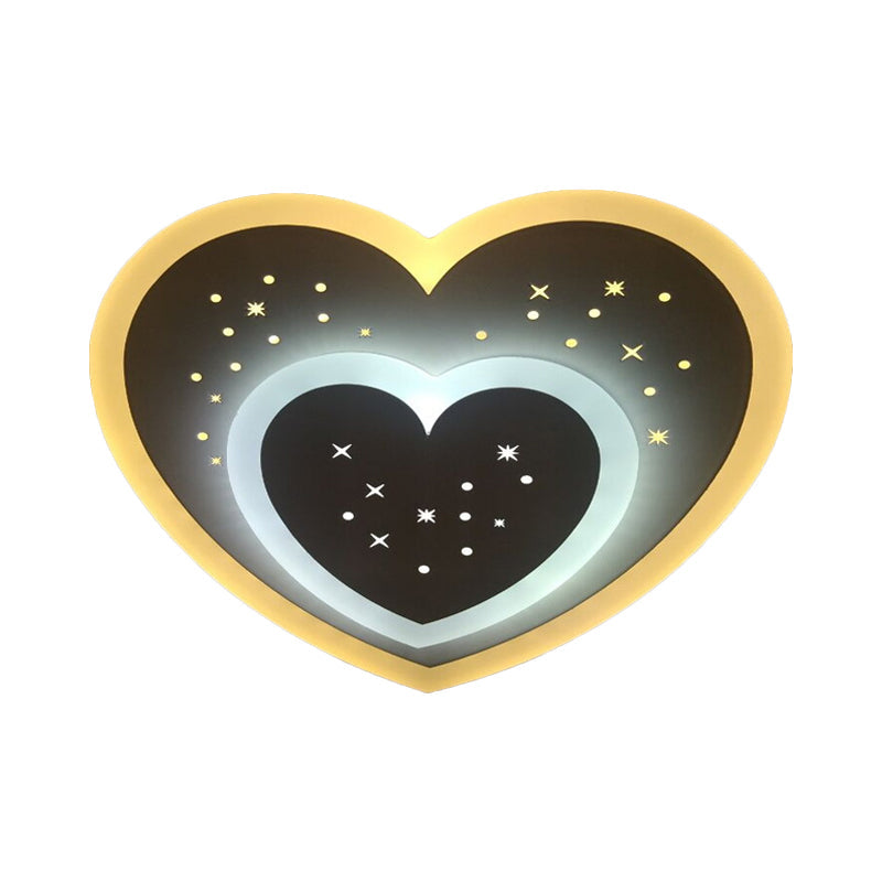 Modern Led Starry Flush Mount Wall Light In White: Triangle Rhombus & Star Design For The Bedroom