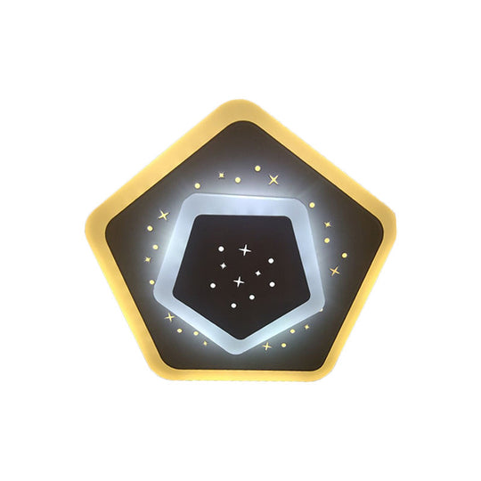 Modern Led Starry Flush Mount Wall Light In White: Triangle Rhombus & Star Design For The Bedroom