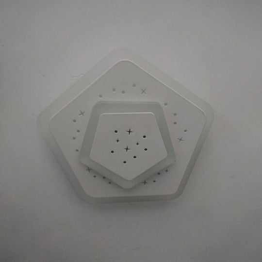 Modern Led Starry Flush Mount Wall Light In White: Triangle Rhombus & Star Design For The Bedroom