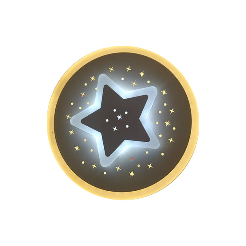 Modern Led Starry Flush Mount Wall Light In White: Triangle Rhombus & Star Design For The Bedroom