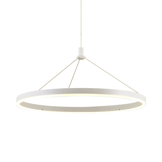 Adjustable Cord Grip Led Acrylic Pendant Chandelier- White Loop Design 12/16/47 Dia