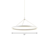Adjustable Cord Grip Led Acrylic Pendant Chandelier- White Loop Design 12/16/47 Dia