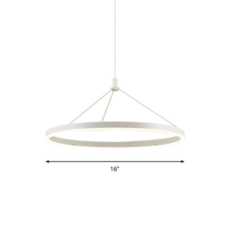 Adjustable Cord Grip Led Acrylic Pendant Chandelier- White Loop Design 12/16/47 Dia