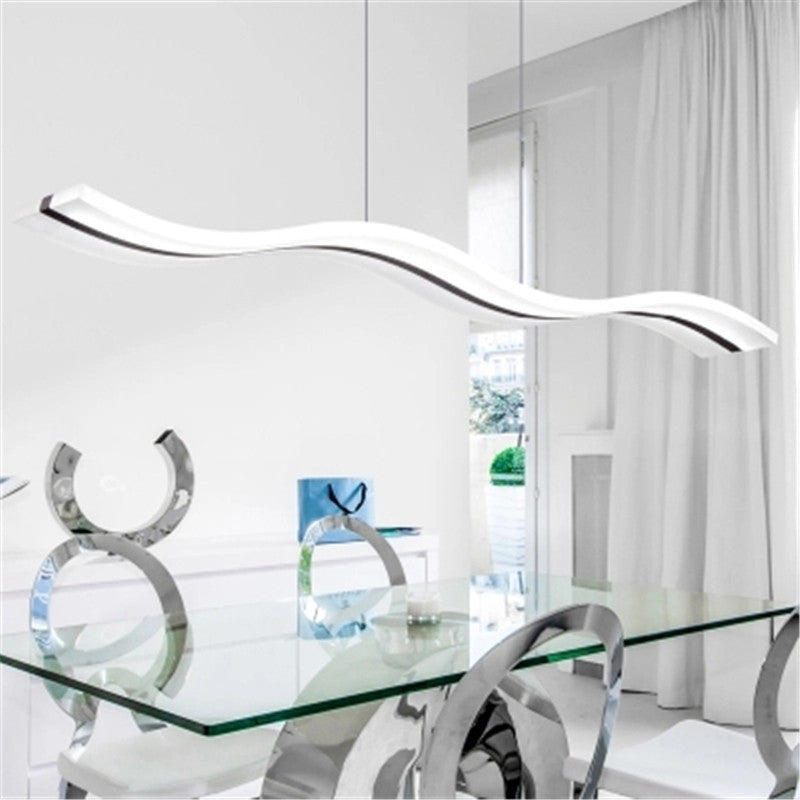 Acrylic Led Pendant Light - Minimalistic Design For Dining Rooms In Black With Warm/White And