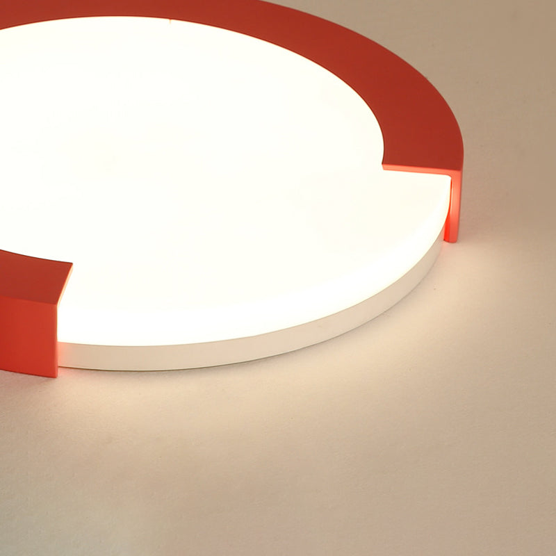 Simple Style Acrylic Ceiling Lamp For Kid’s Bedroom With Circular Mount