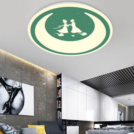Chinese Valentine’s Day Led Flush Ceiling Light - Romantic Acrylic Lamp For Kid’s Bedroom