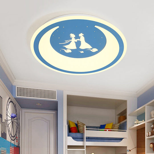 Chinese Valentines Day Led Flush Ceiling Light - Romantic Acrylic Lamp For Kids Bedroom