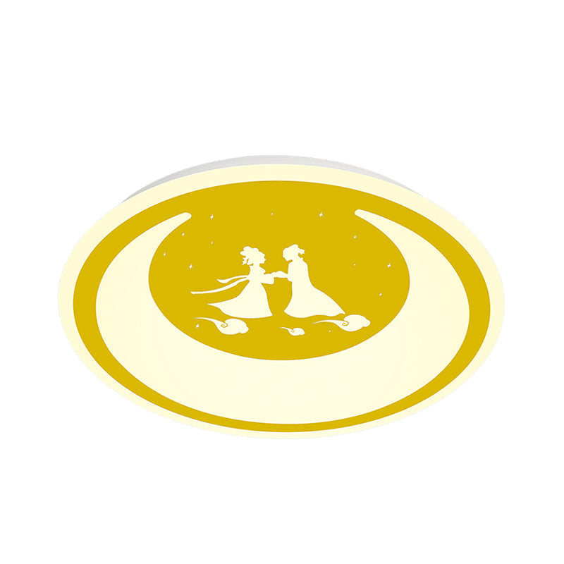 Chinese Valentines Day Led Flush Ceiling Light - Romantic Acrylic Lamp For Kids Bedroom