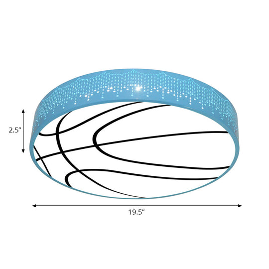 Kid’s Cartoon Circle Ceiling Light - Flush Acrylic Fixture