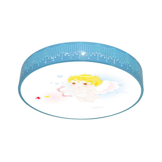 Kid’s Cartoon Circle Ceiling Light - Flush Acrylic Fixture