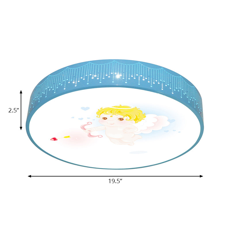Kid’s Cartoon Circle Ceiling Light - Flush Acrylic Fixture