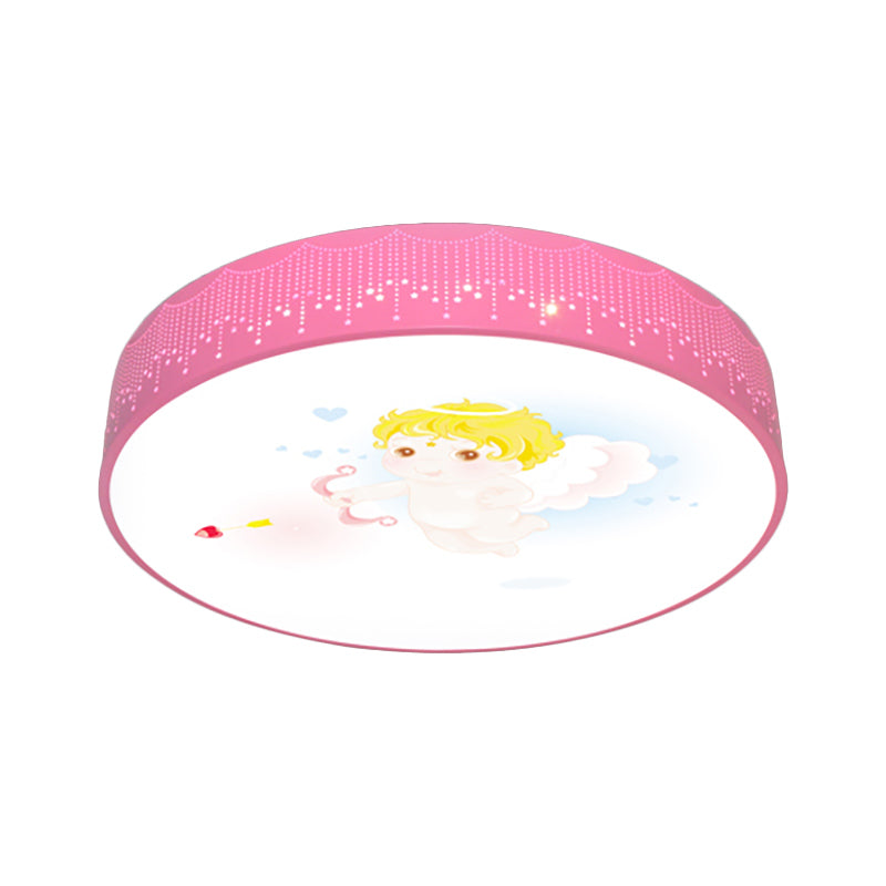 Kid’s Cartoon Circle Ceiling Light - Flush Acrylic Fixture