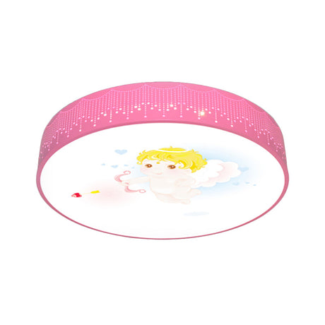 Kid’s Cartoon Circle Ceiling Light - Flush Acrylic Fixture