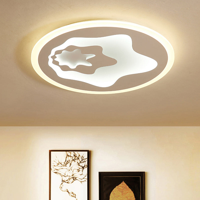 Led Acrylic Star Ceiling Light - Modern Flush Mount For Nursing Room & Hallway (White) White / Warm