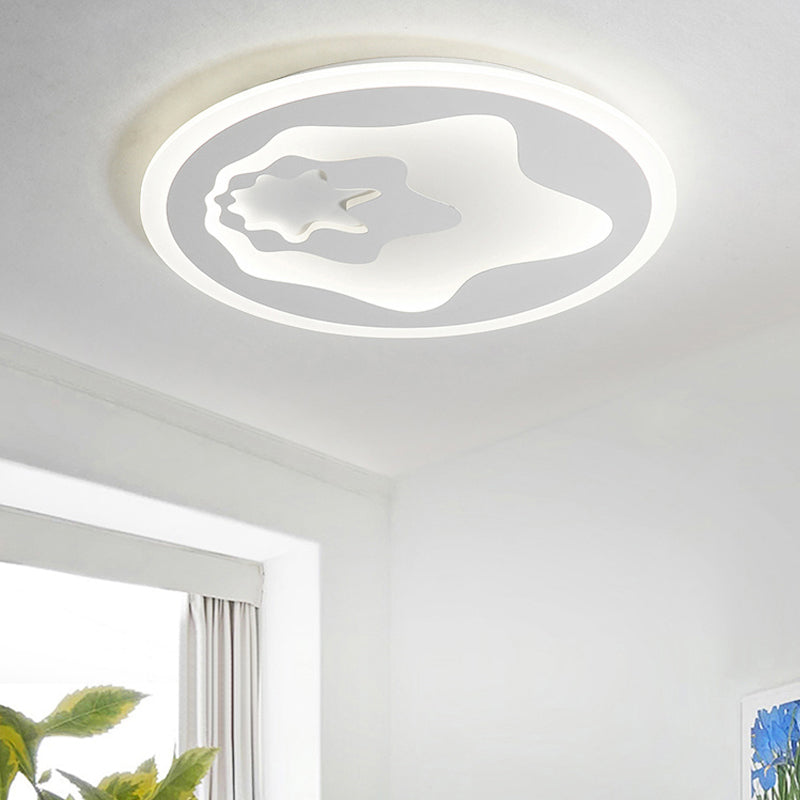 Led Acrylic Star Ceiling Light - Modern Flush Mount For Nursing Room & Hallway (White)