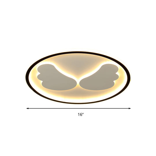 Modern Flush Mount Led Ceiling Light With Black Ring Acrylic Lamp For Kitchen