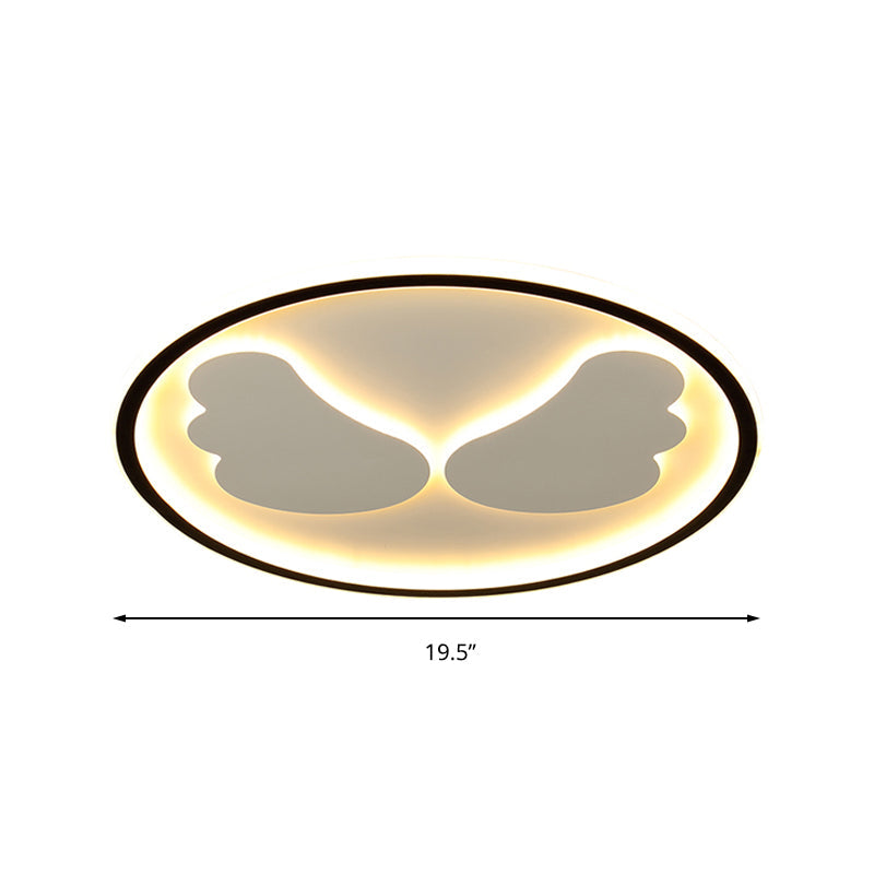 Modern Flush Mount Led Ceiling Light With Black Ring Acrylic Lamp For Kitchen