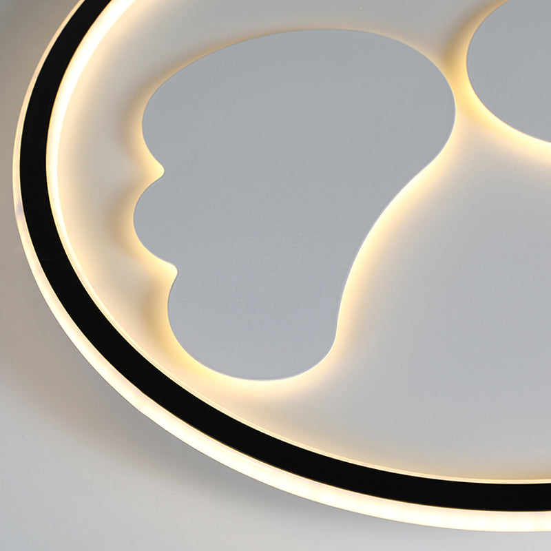 Modern Flush Mount Led Ceiling Light With Black Ring Acrylic Lamp For Kitchen