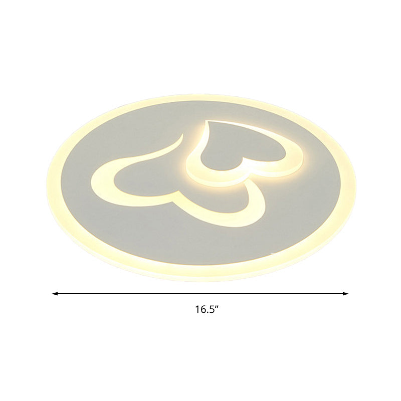 Double Loving Heart Led Ceiling Light - Stylish Acrylic Design For Baby Room