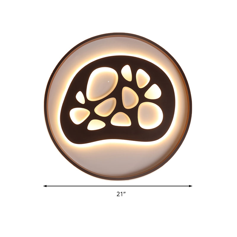 Modern Black Led Study Room Ceiling Light With Eye-Catching Acrylic Pattern