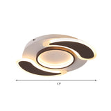 Black Acrylic Teardrop Flush Ceiling Light For Dining Room - Contemporary Led Lamp
