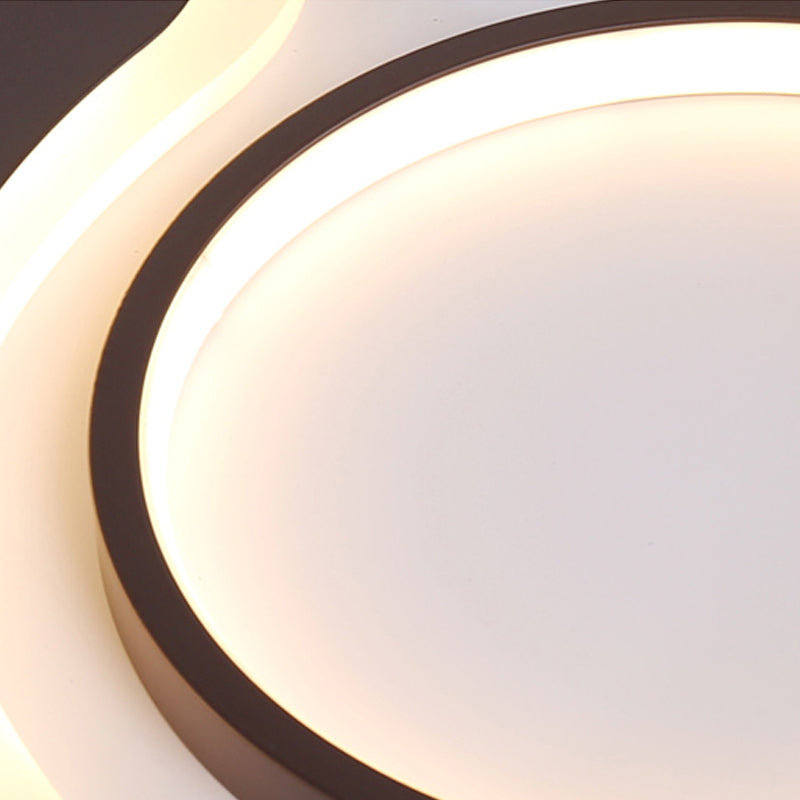 Black Acrylic Teardrop Flush Ceiling Light For Dining Room - Contemporary Led Lamp