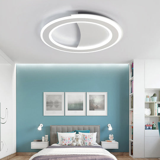 Modern Energy-Saving Led Ceiling Mount Light For Adult Bedroom White / Warm