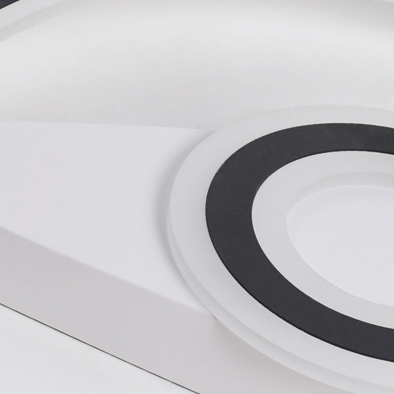 Modern Acrylic Circular Led Ceiling Mount Light In Black Perfect For Living Room