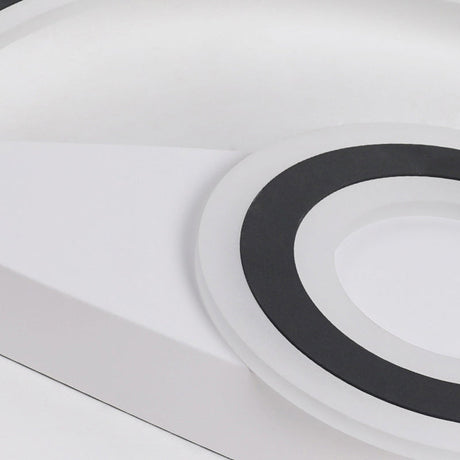Modern Acrylic Circular Led Ceiling Mount Light In Black Perfect For Living Room