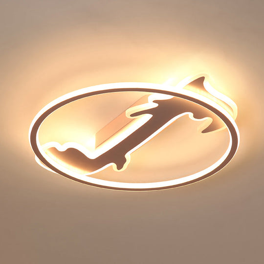 Nordic Style Led Baby Bedroom Ceiling Light With Tree Design Pink / White