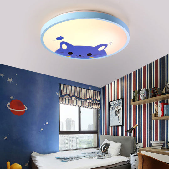 Modern Kindergarten Circular Ceiling Light: Acrylic Flush Mount Fixture