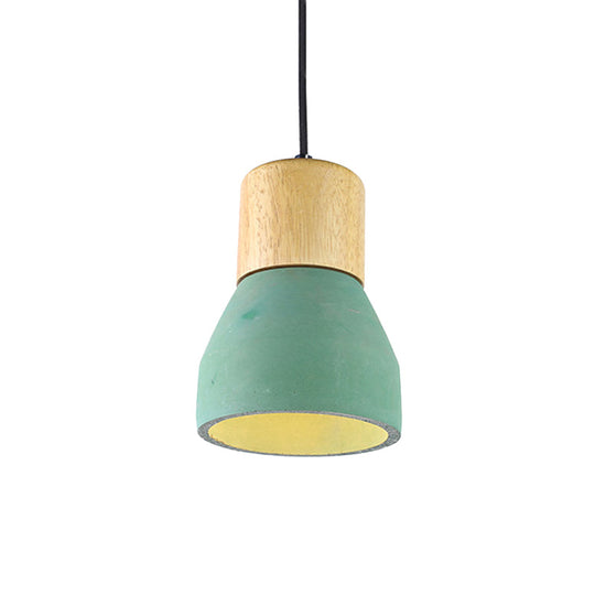 Nordic 1-Light Cement Bottle Pendant: Stylish Suspension Lighting For Restaurants- Grey/Red/Green