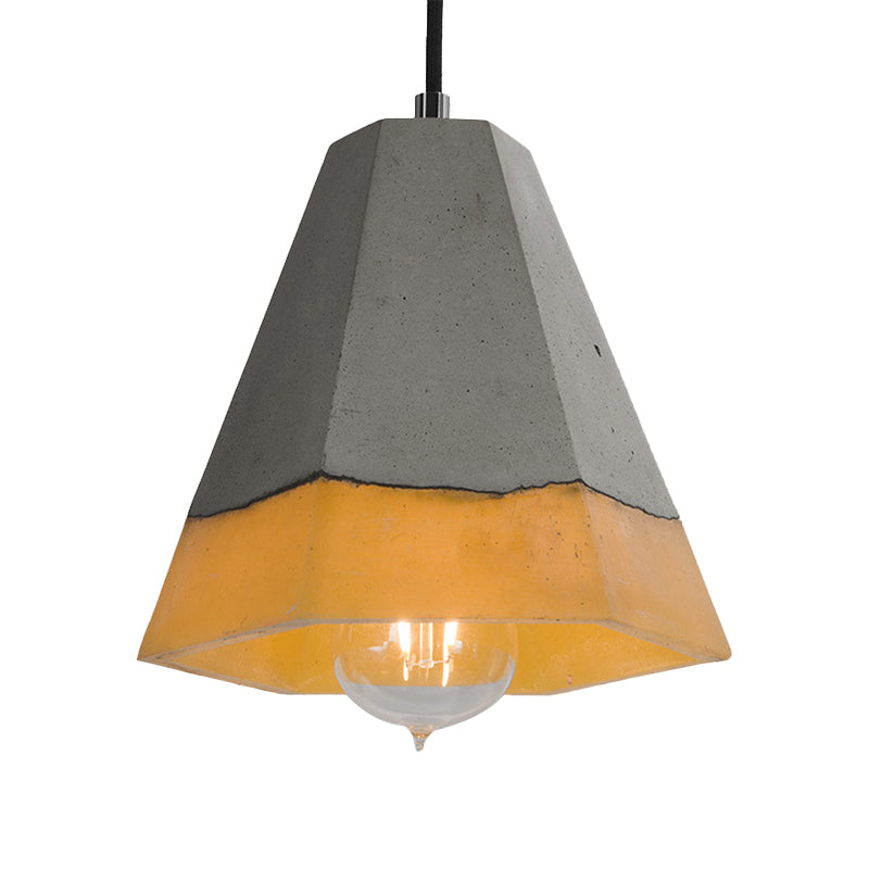 Nordic Grey Dome/Cone/Barn Shaped Hanging Light For Kitchen Bar Ceiling - 1 Head Pendant / E