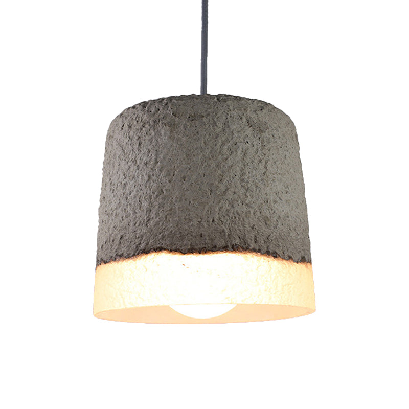 Nordic Grey Dome/Cone/Barn Shaped Hanging Light For Kitchen Bar Ceiling - 1 Head Pendant / C