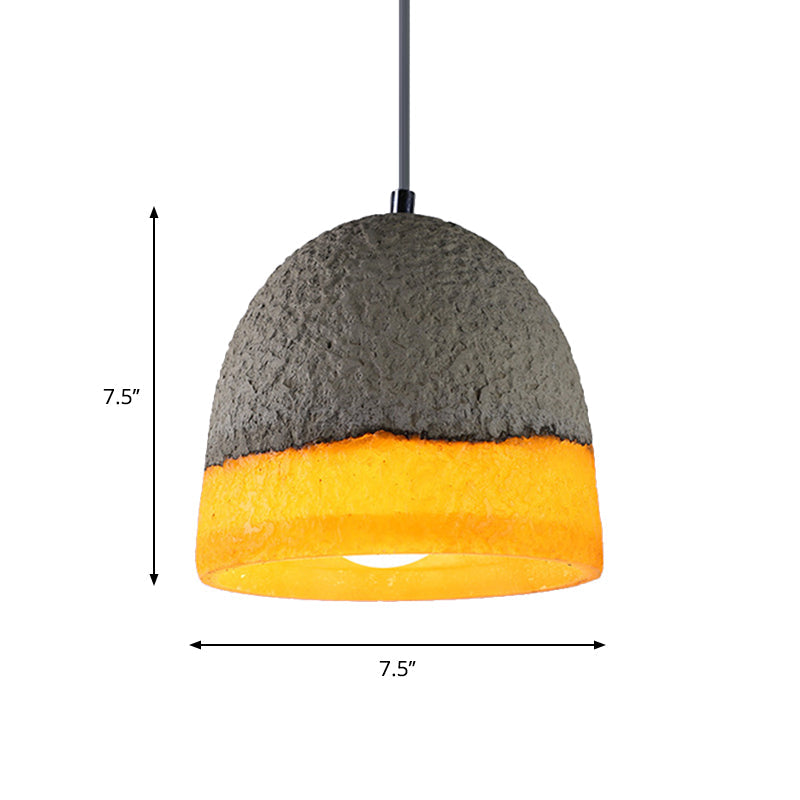 Nordic Grey Dome/Cone/Barn Shaped Hanging Light For Kitchen Bar Ceiling - 1 Head Pendant