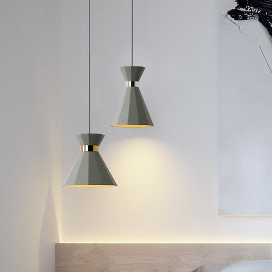 8.5’/10.5’ Nordic Grey Cement Suspension Light - Head Hourglass Ceiling Pendant For Dining Room
