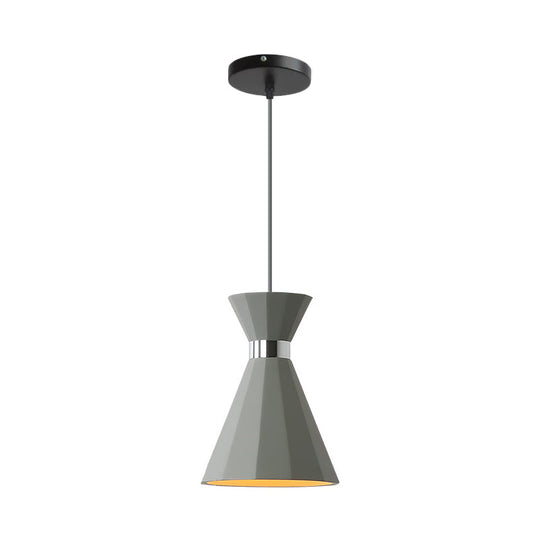 8.5’/10.5’ Nordic Grey Cement Suspension Light - Head Hourglass Ceiling Pendant For Dining Room