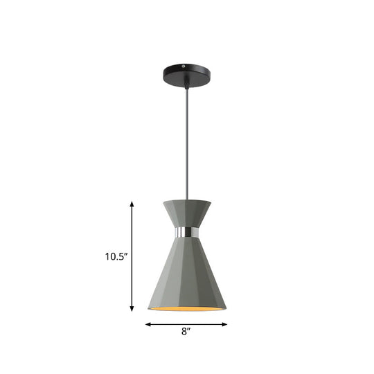 8.5’/10.5’ Nordic Grey Cement Suspension Light - Head Hourglass Ceiling Pendant For Dining Room