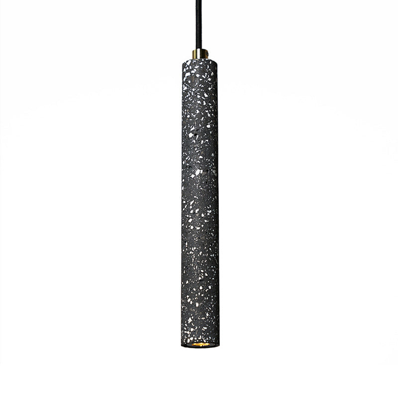 Terrazzo Flute Pendulum Light - Nordic Led Bistro Pendant (10/19.5 Tall) White/Black