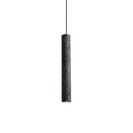 Loft-Style Terrazzo Led Pendant Lamp In Fluted Design White/Yellow/Blue Ceiling Light For Dining