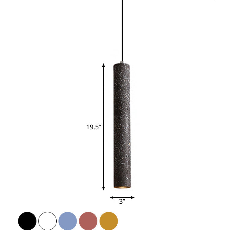 Loft-Style Terrazzo Led Pendant Lamp In Fluted Design White/Yellow/Blue Ceiling Light For Dining