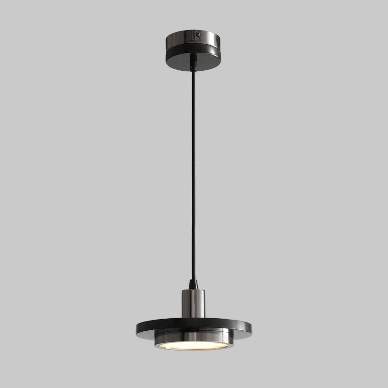 Antiqued Brass And Green Led Marble Lid Drop Pendant Light - Postmodern Ceiling Hang Fixture