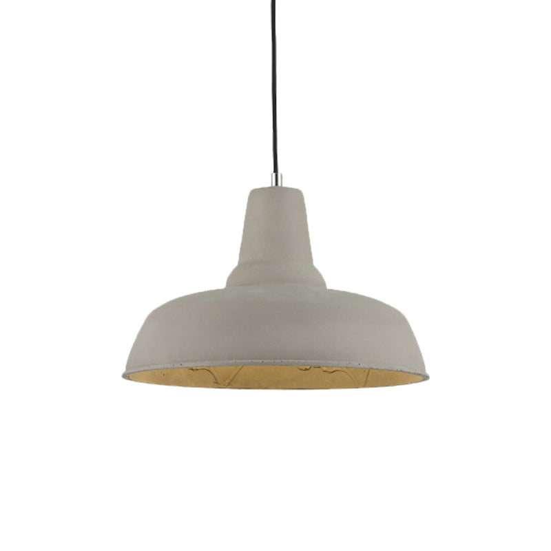 Nordic Cement Barn Kitchen Bar Pendant Light With Carved Interior - Grey/White/Beige